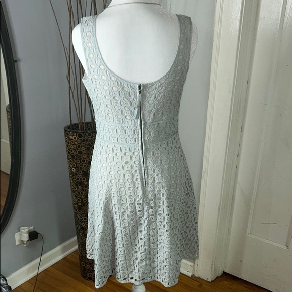 LOFT Silver A-Line Midi Dress Sleeveless Scoop Neck - Picture 8 of 11